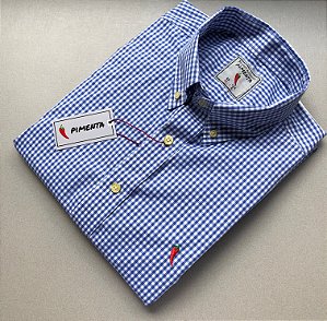 CAMISA MASC. XADREZ MÉDIO AZUL ROYAL