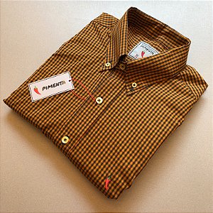 CAMISA MASC. XADREZ MÉDIO - REF: 03 CLR - LARANJA