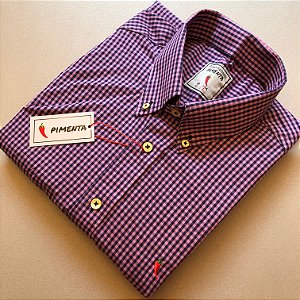 CAMISA XADREZ MÉDIO - REF: 20 CLR - ROXO