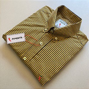 CAMISA MASC. XADREZ MÉDIO - REF: 17 CLR - MOSTARDA