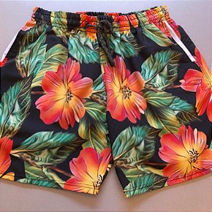 SHORT PRAIA FLORAL - S157 - PIMENTA