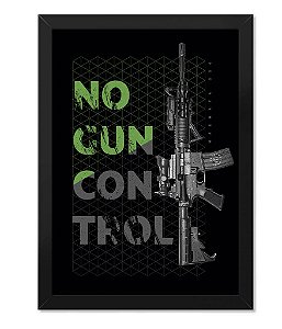 Poster Militar com Moldura Magnata No Gun Control