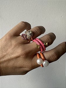 Anel Laranja Pérola