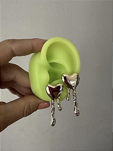 Brinco Coração Derretido Dourado