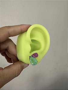 Brinco Joinha Verde e Roxo