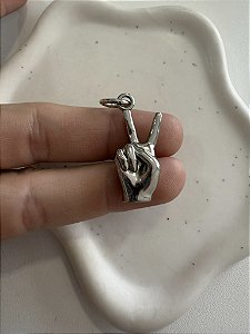 Pingente Paz e Amor Ródio