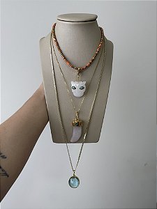 Colar Longo Pedra Azul