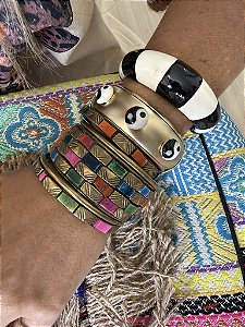 Bracelete Listrado Preto e Branco