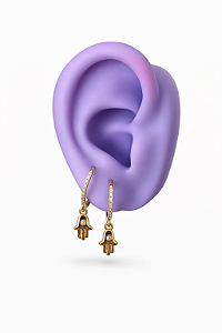 Brinco Argolinha Mão de Fátima