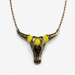 Colar Touro Dourado e Lima