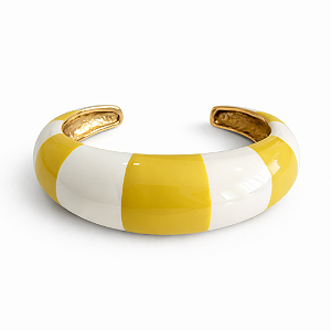 Bracelete Listrado Amarelo e Branco