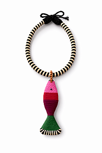 Colar Sardinha Preto e Branco