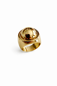 Anel Esfera Dourado