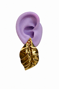 Brinco Folha Dourada