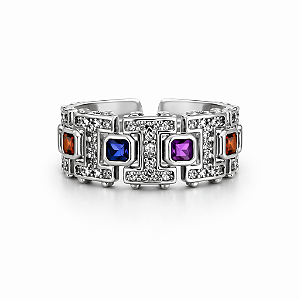 Anel Aliança Colorida