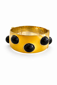 Pulseira Amarelo e Preto Bolinhas