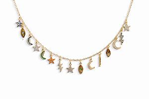 Colar Pingentes Coloridos