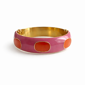 Pulseira Resina Pink e Laranja