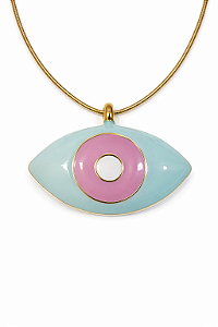 Colar Olho Turquesa e Pink