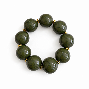 Pulseira Bolotas Verde Oliva