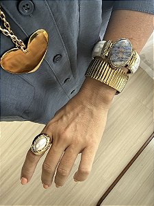 Anel Orgânico Perola Ajustável