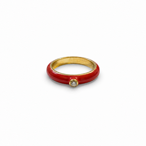 Anel Vermelho Zircônia
