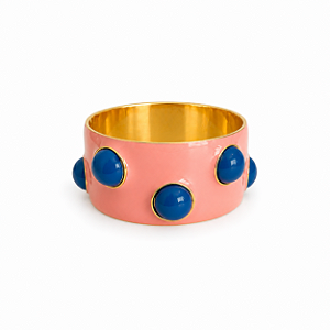 Pulseira Rosa Bolinhas Azuis