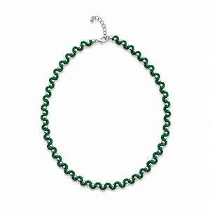 Colar Prata e Verde