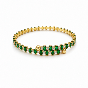 Pulseira Riviera Verde e Dourado