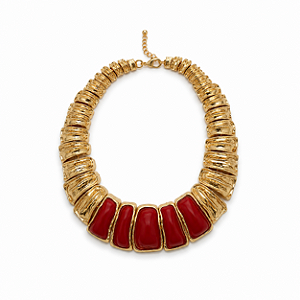 Colar Maxi Dourado e Vermelho