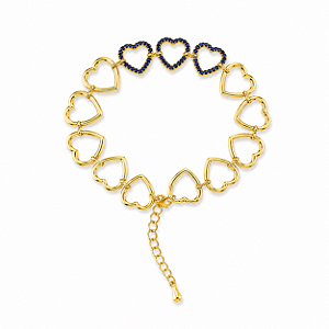 Pulseira Corações Marinho