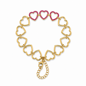 Pulseira Corações Pink