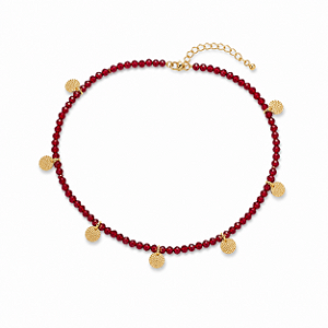 Colar Cristais Vermelho