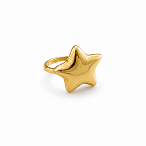 Anel Estrela Dourado Ajustável