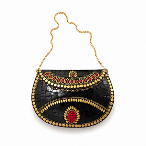 Bolsa Indiana Preto e Vermelho