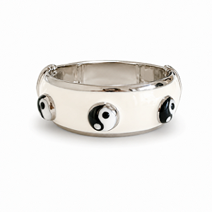 Pulseira Yin Yang Branca Ródio