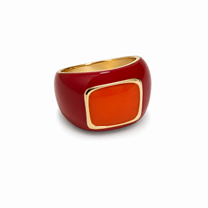 Anel Duo Vermelho e Laranja