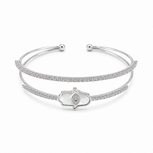 Bracelete Mão de Fátima Aço