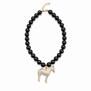 Colar Zebra Preto e Branco