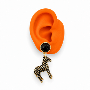 Brinco Zebra Dourado