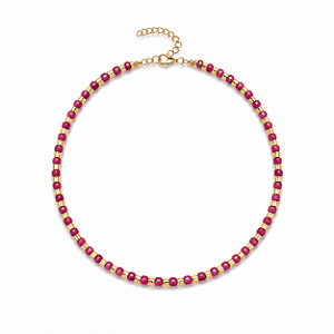 Colar Pedrinhas Naturais Pink