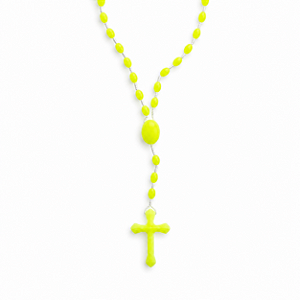 Colar Terço Amarelo Neon