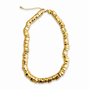 Colar Cascalho Metal Dourado