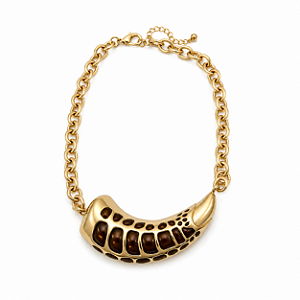 Colar Elos Maxi Dente Marrom