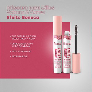 Máscara para Cílios Vegana Preta - Volume & Curva - Efeito Boneca • 4ml
