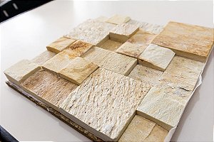 Mosaico De Pedra São Tomé Amarela 5x5; 5x10; 10x10 cm - PLACA