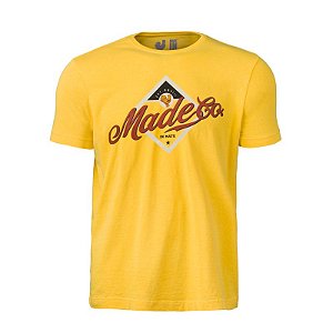Camiseta Estampada Made in Mato Gola Careca Amarelo 1