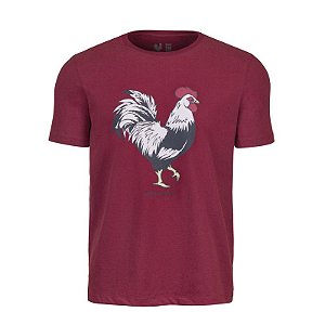 Camiseta Masculina Estampada Made in Mato Gola Careca Vermelho