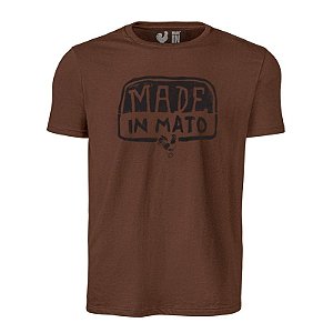 Camiseta Masculina Estampada Made in Mato Stone  Marrom