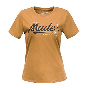Tshirt Estampada Feminina Mostarda Postal Made